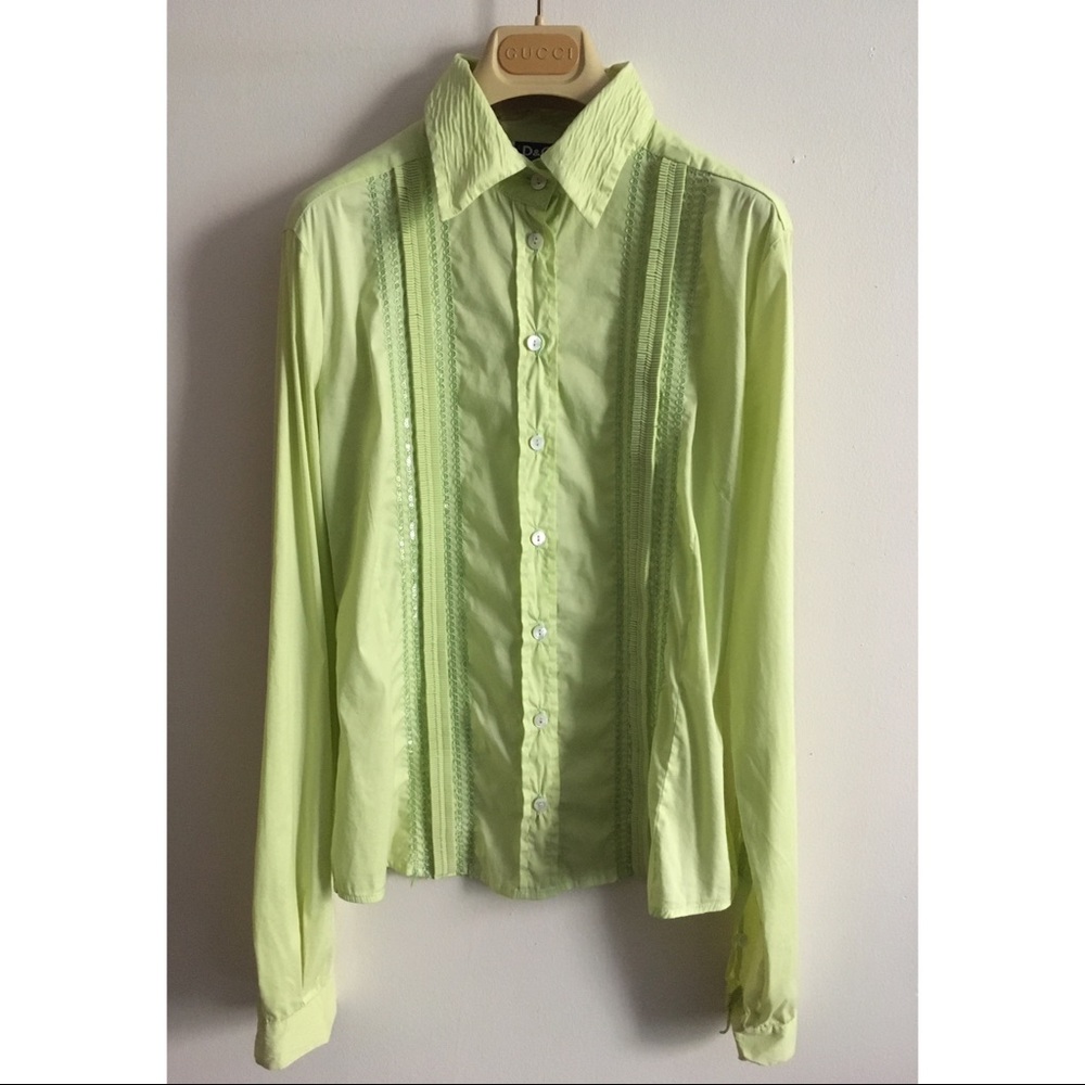 Dolce & Gabbana Victorian Lime Fitted Button Down